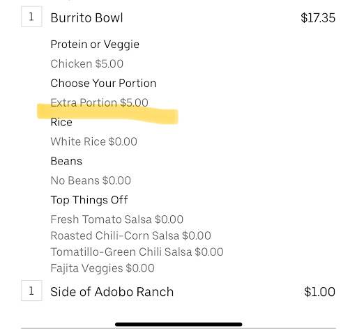 Chipotle Mexican Grill меню