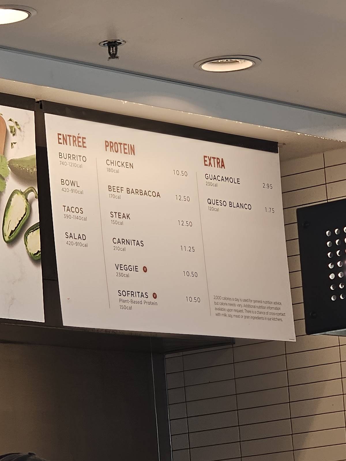 Chipotle Mexican Grill меню