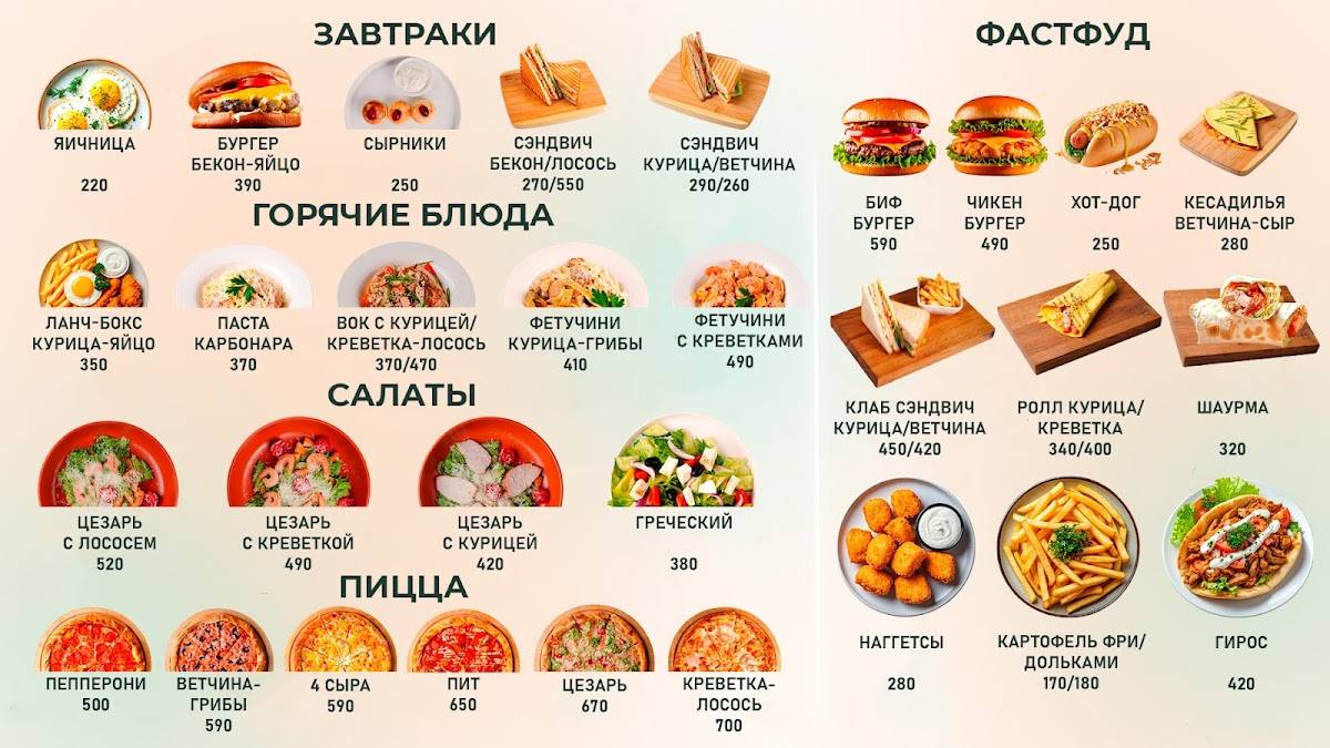 Кофе Пит меню