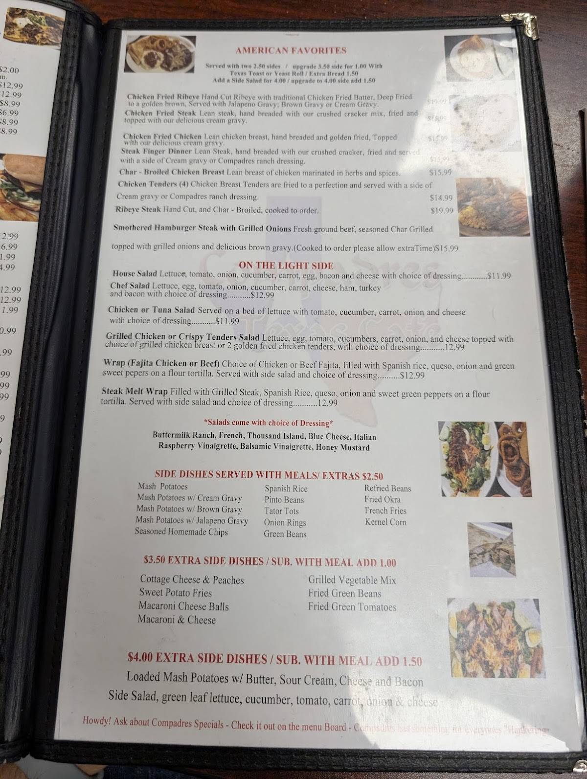 Compadre's Texas Cafe меню