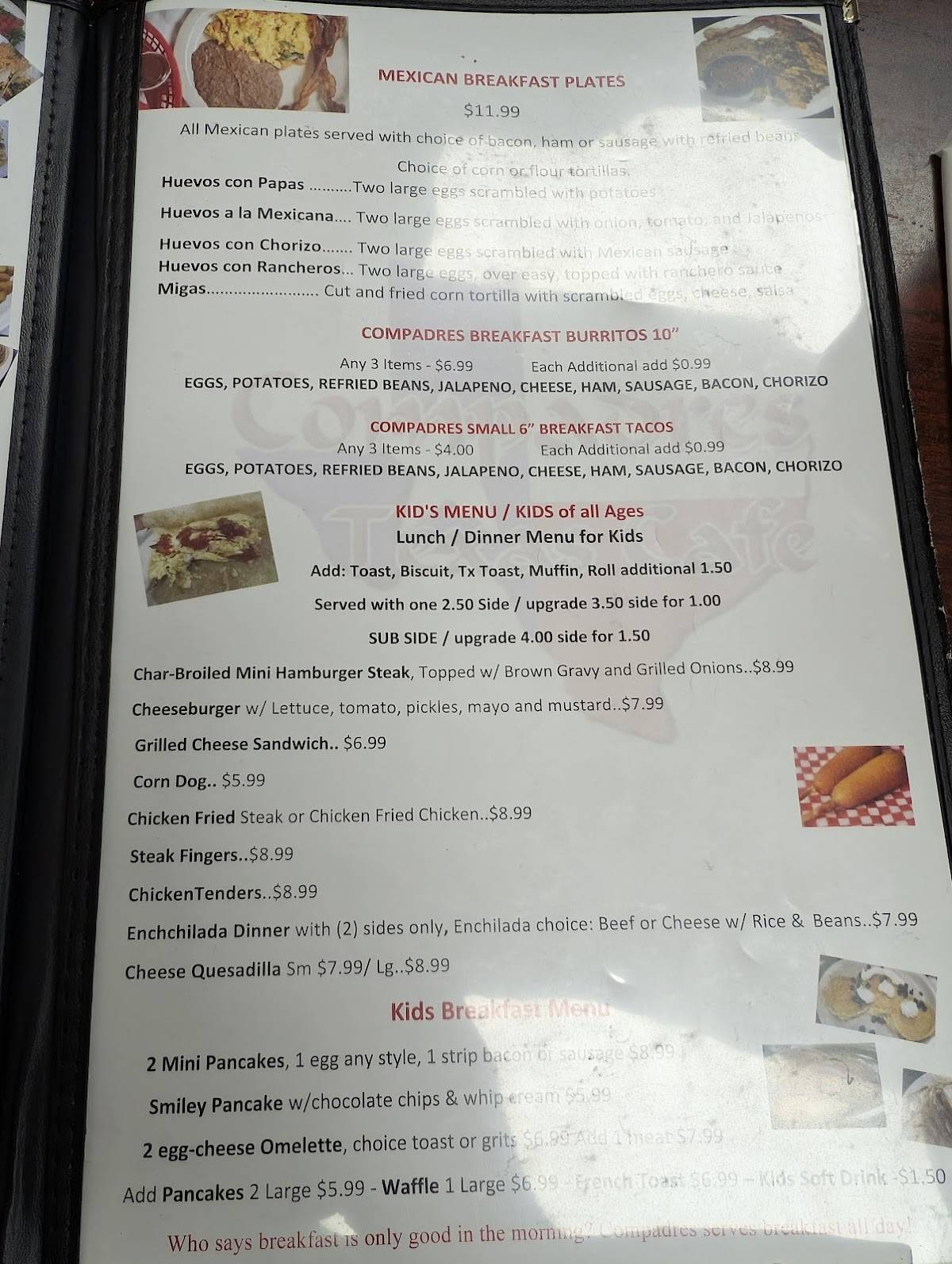 Compadre's Texas Cafe меню
