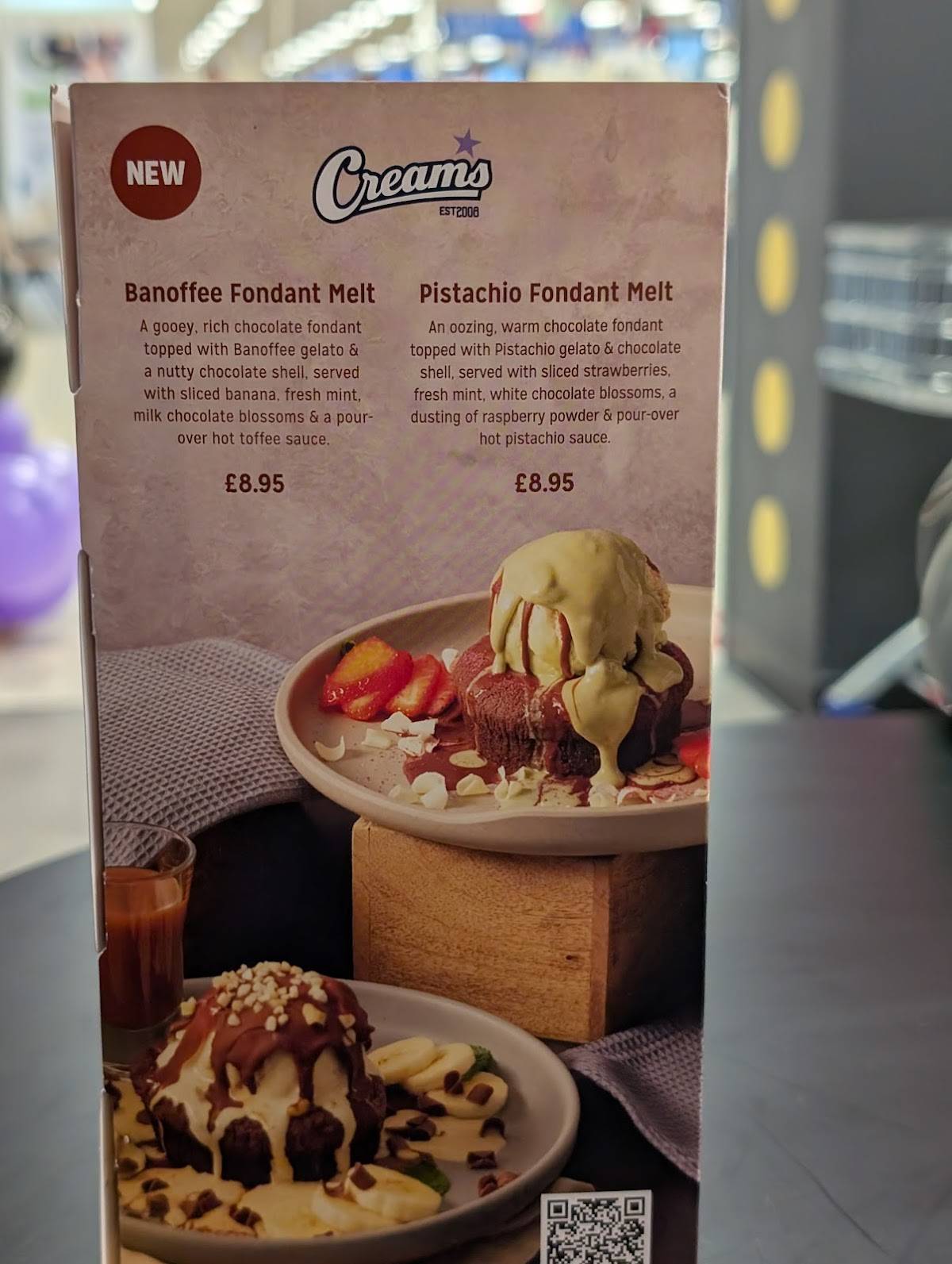 Creams Cafe меню