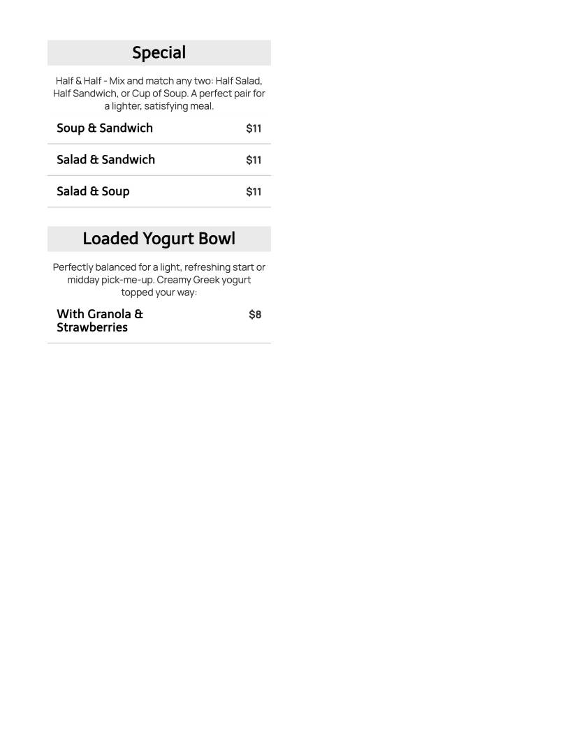 Crema Cafe' Raleigh Downtown меню