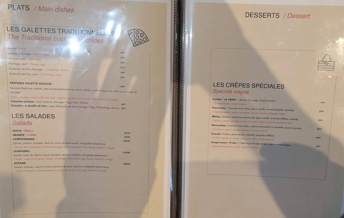 Crêperie Roland меню