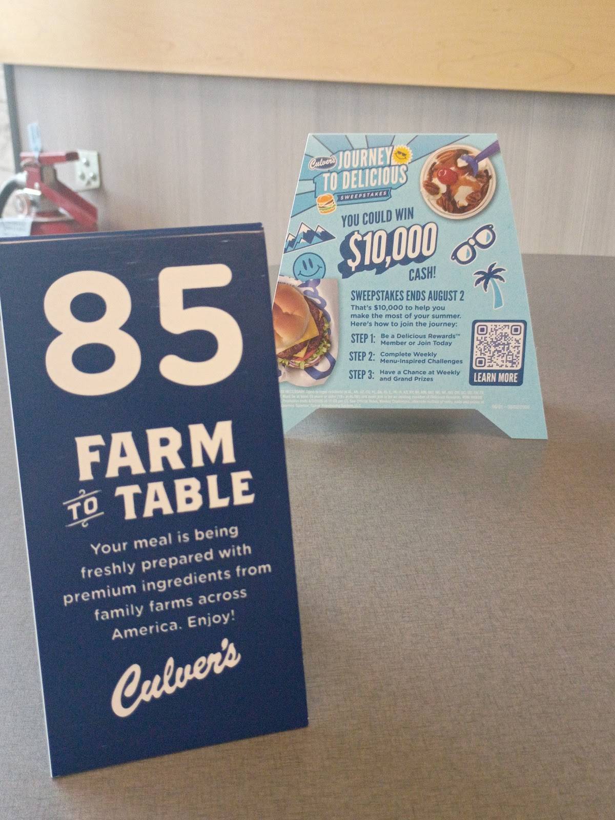 Culver’s меню
