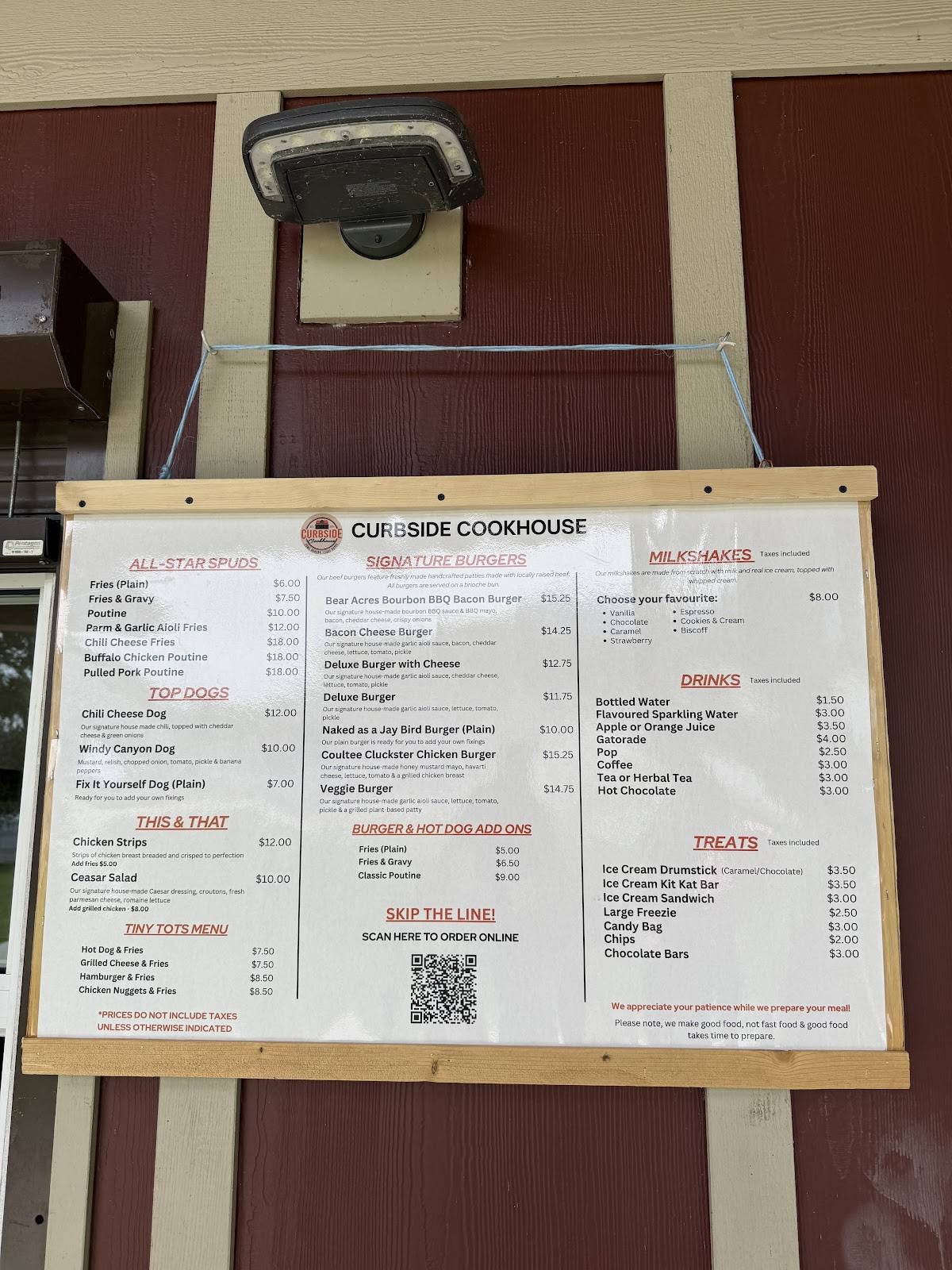 Curbside Cookhouse меню
