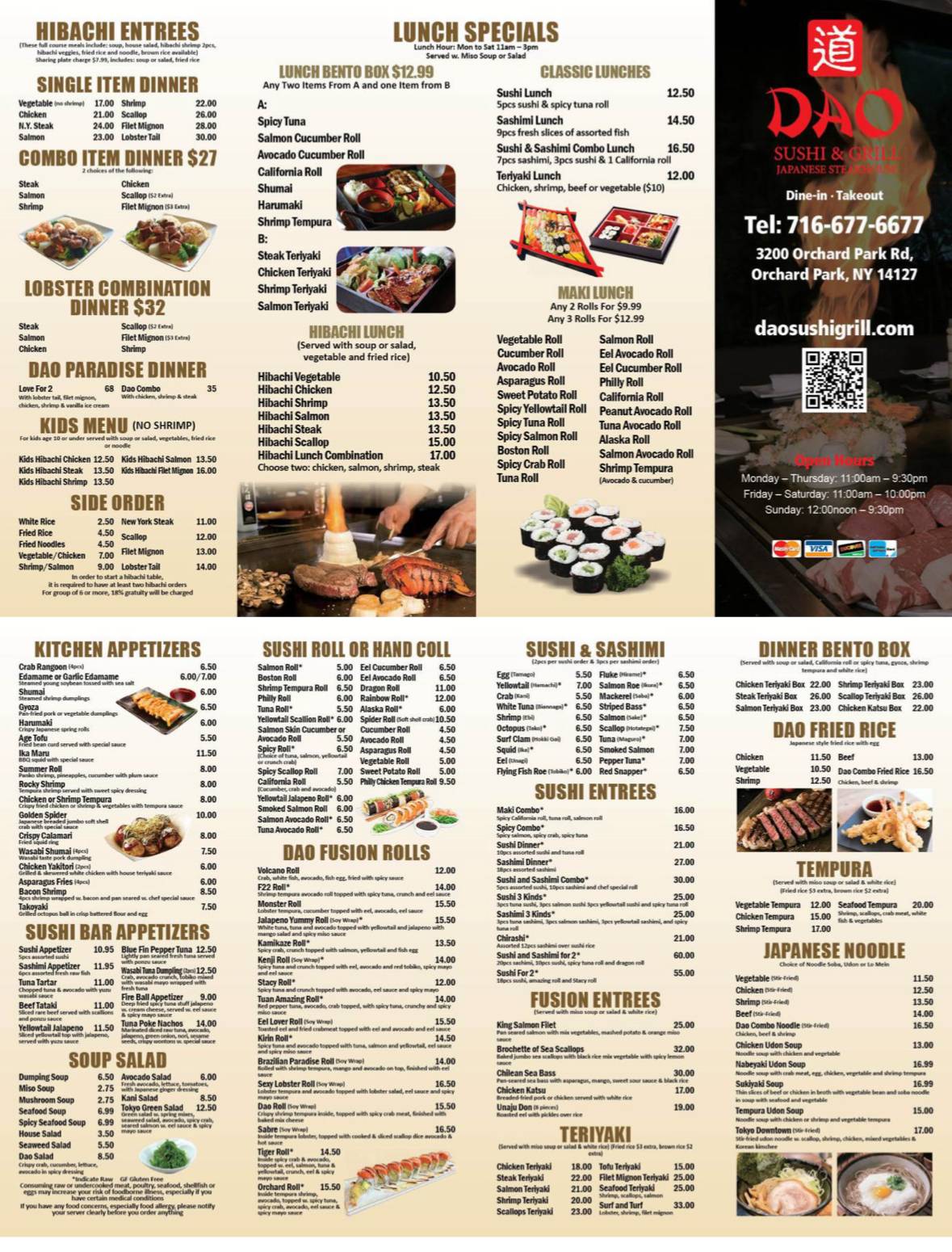 Dao Sushi & Grill меню