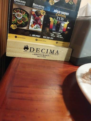 Décima RestoBar меню