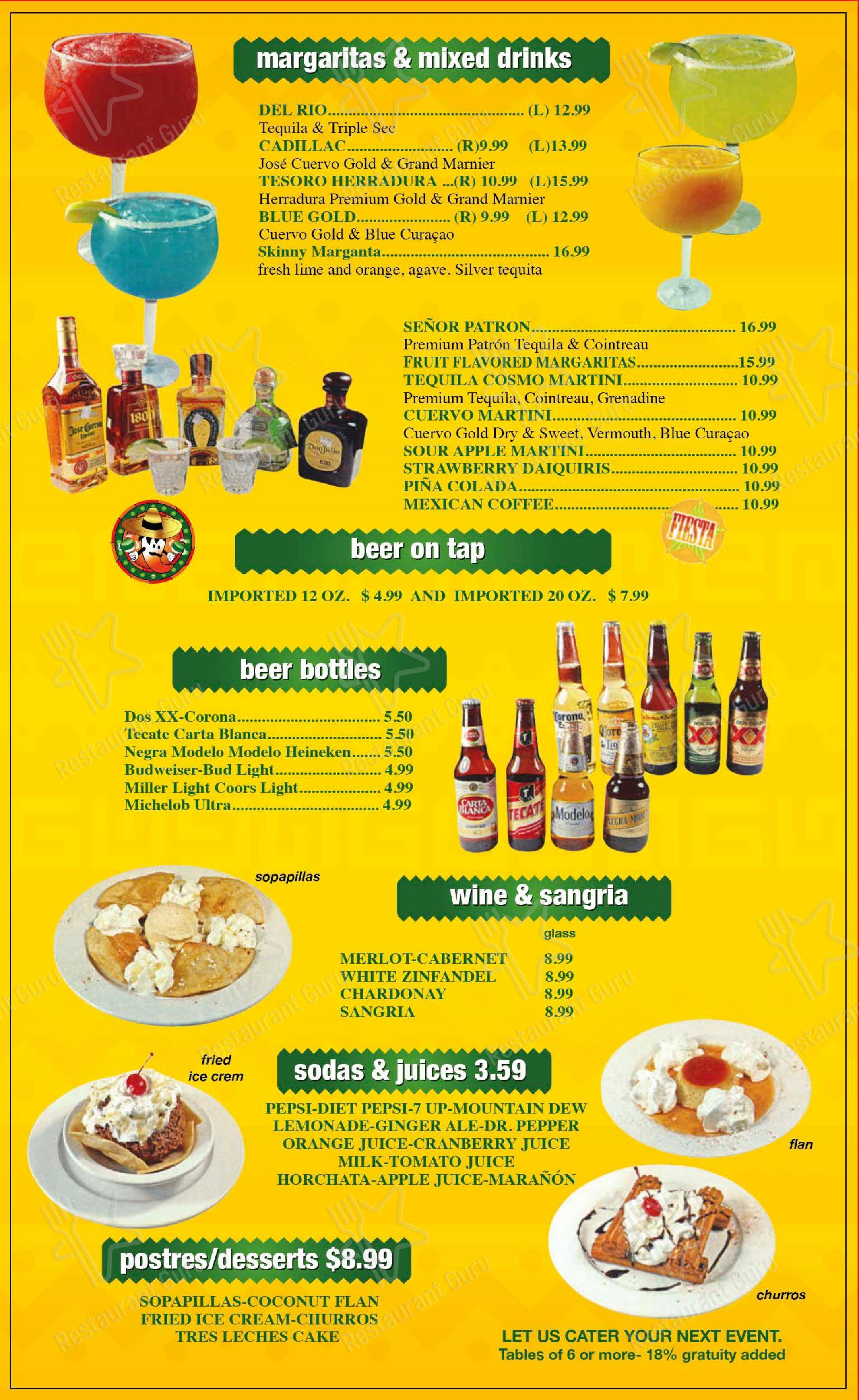 Меню ресторана Del Rio Restaurant в Лизбурге