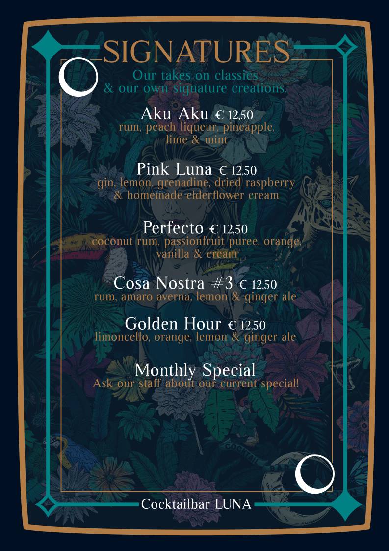 Café-Cocktailbar Luna меню