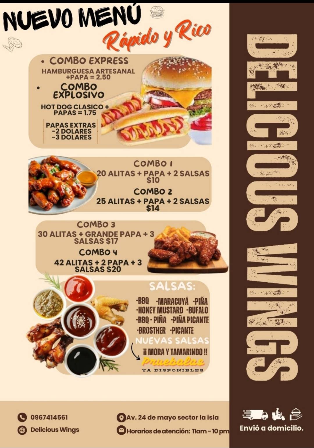 Delicious wings меню