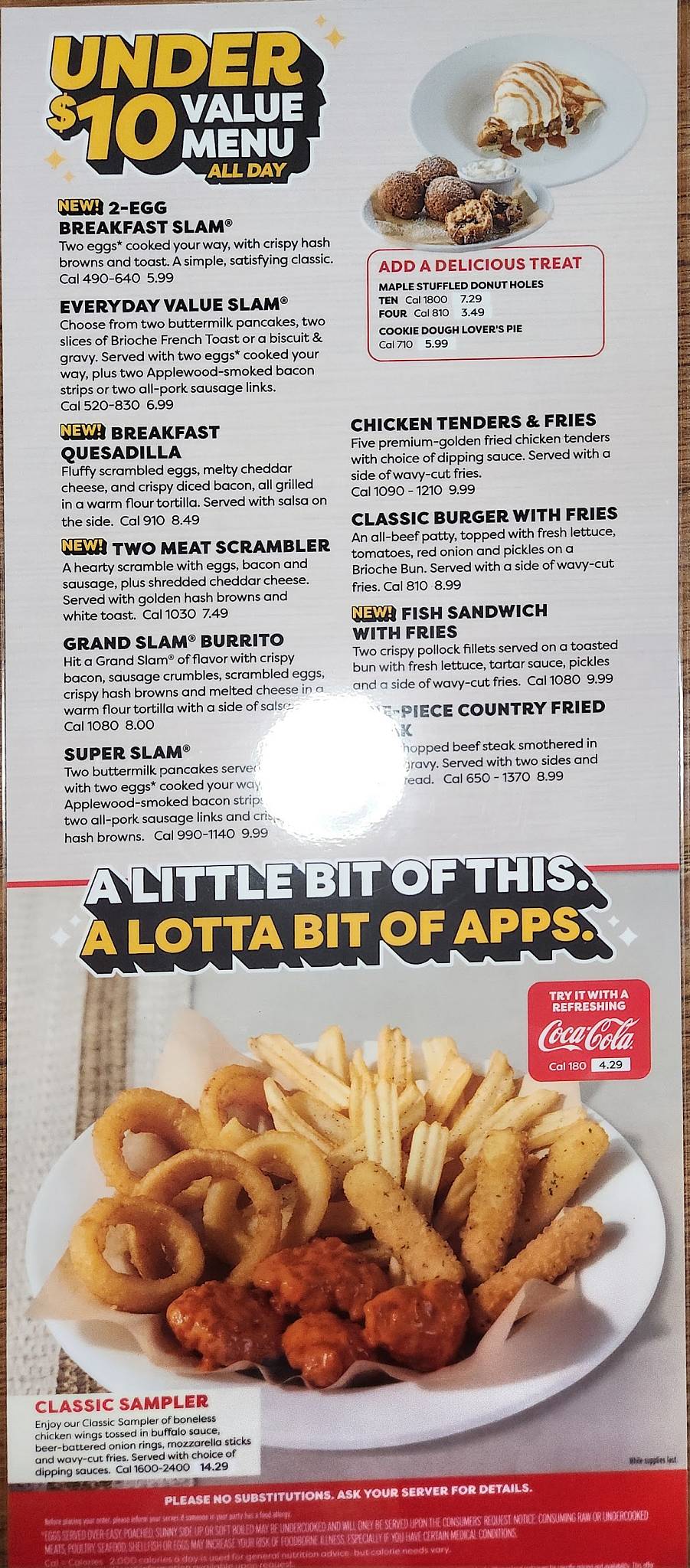 Denny's Restaurant меню