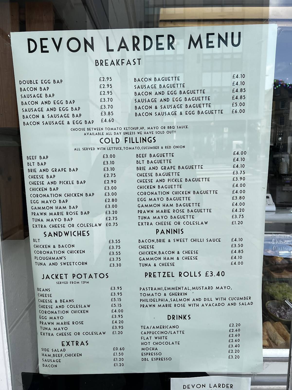 Devon Larder меню