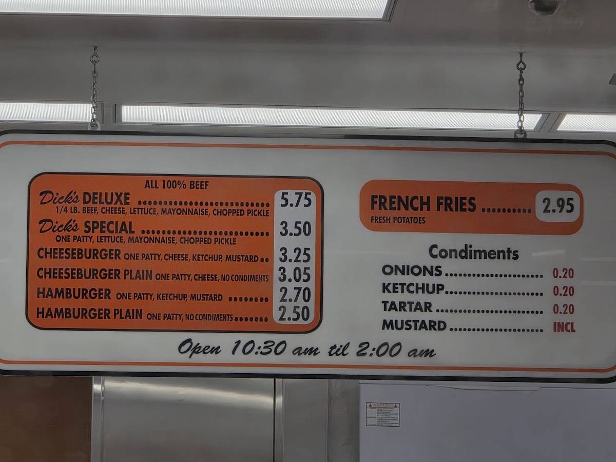 Dick's Drive-In меню
