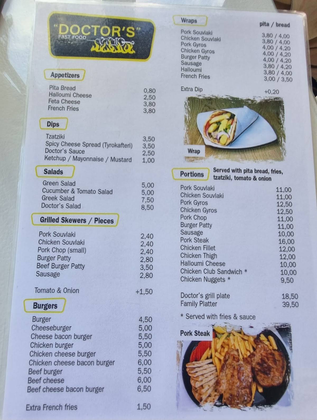 Doctor's fast food меню