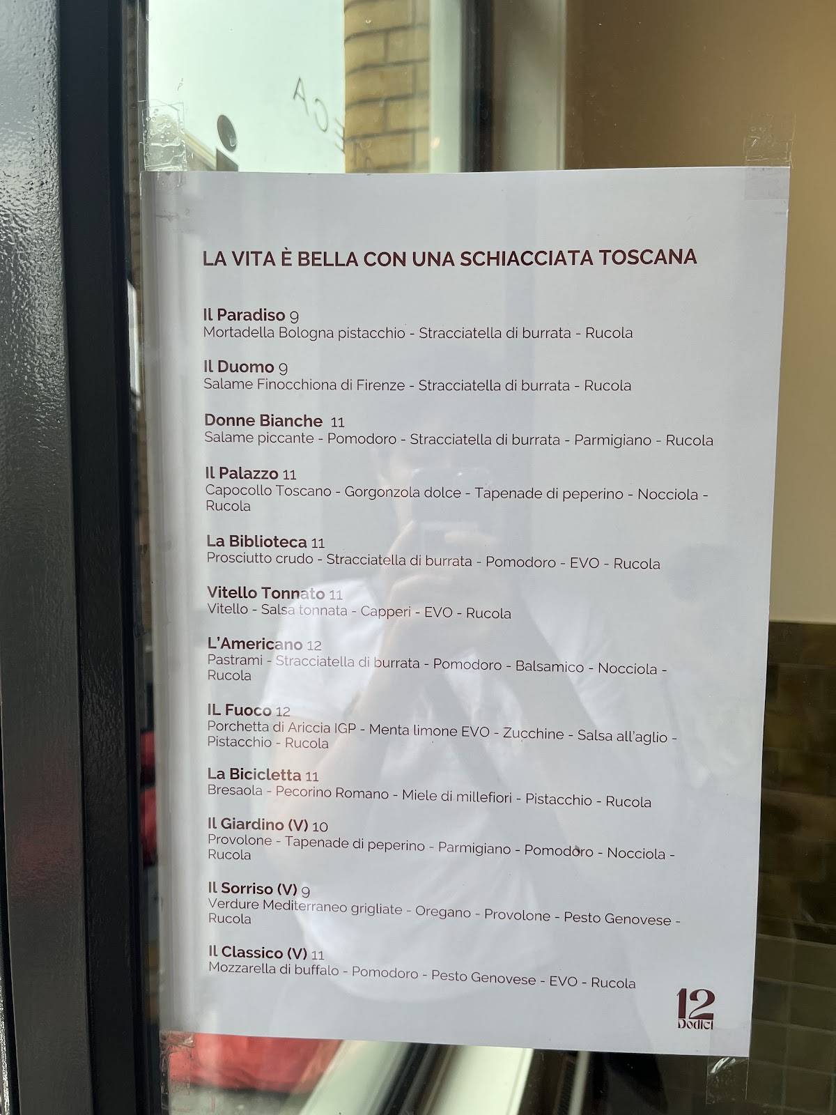 Dodici меню