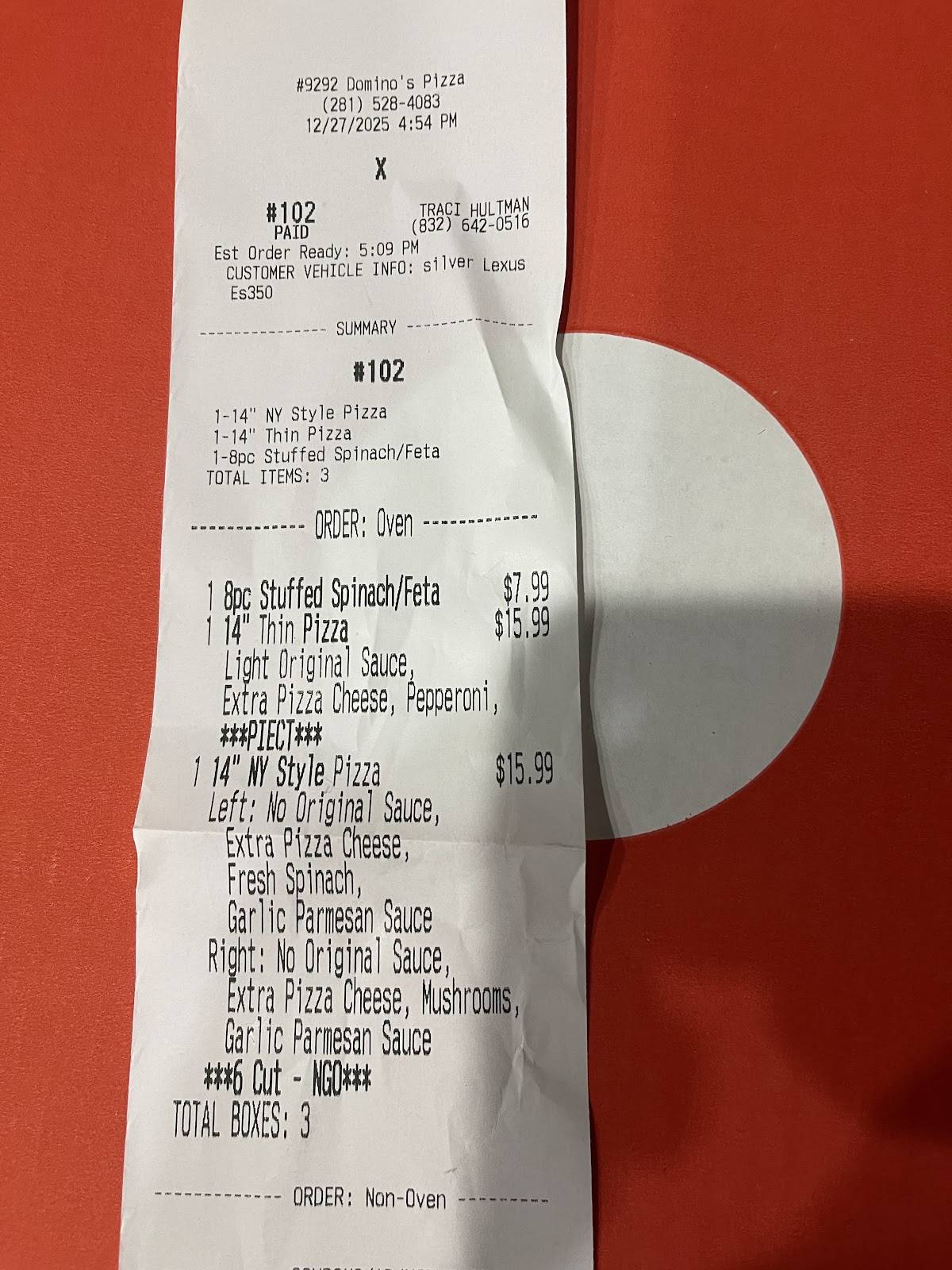 Domino's Pizza меню