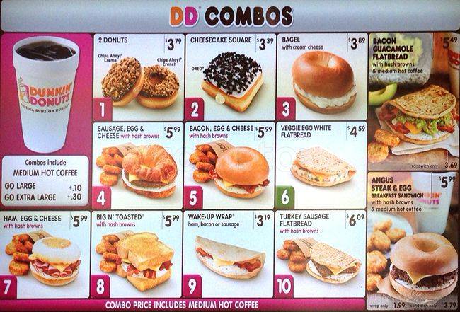 Dunkin' меню