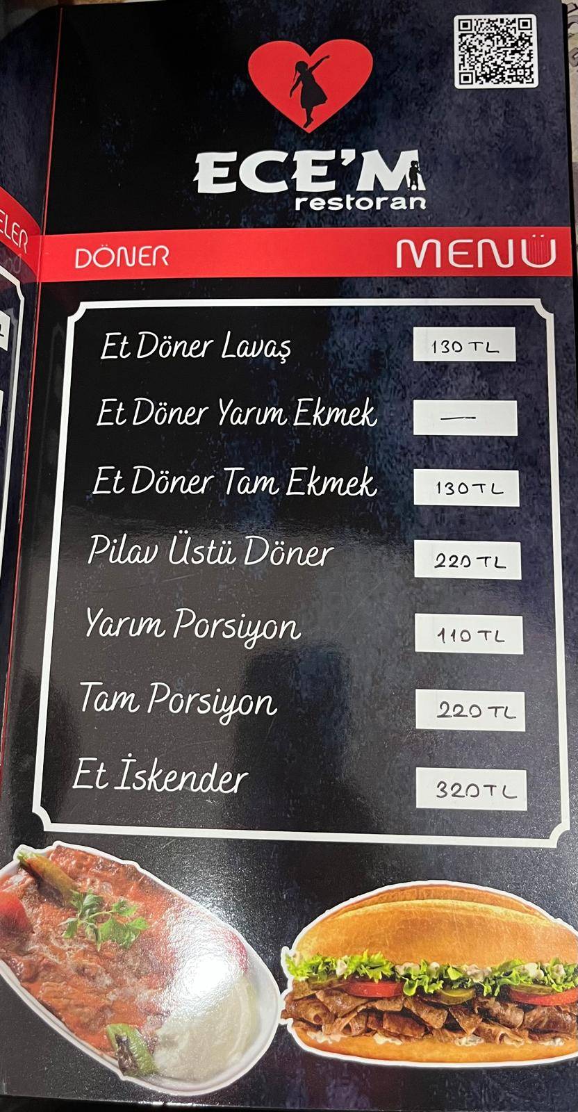 ECEM RESTORAN меню