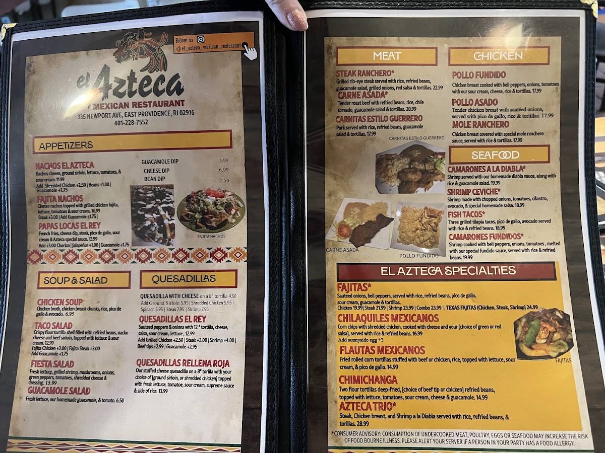 El Azteca Mexican Restaurant меню