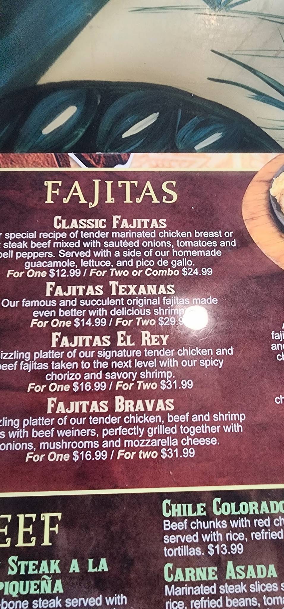 El Rey Azteca меню
