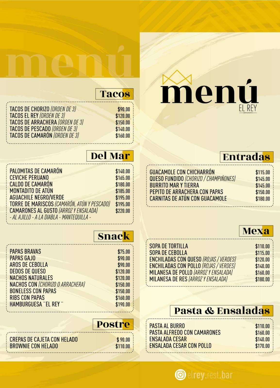 El Rey Restaurant Bar меню