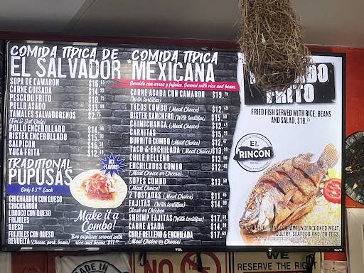 El Rincon Salvadoran меню