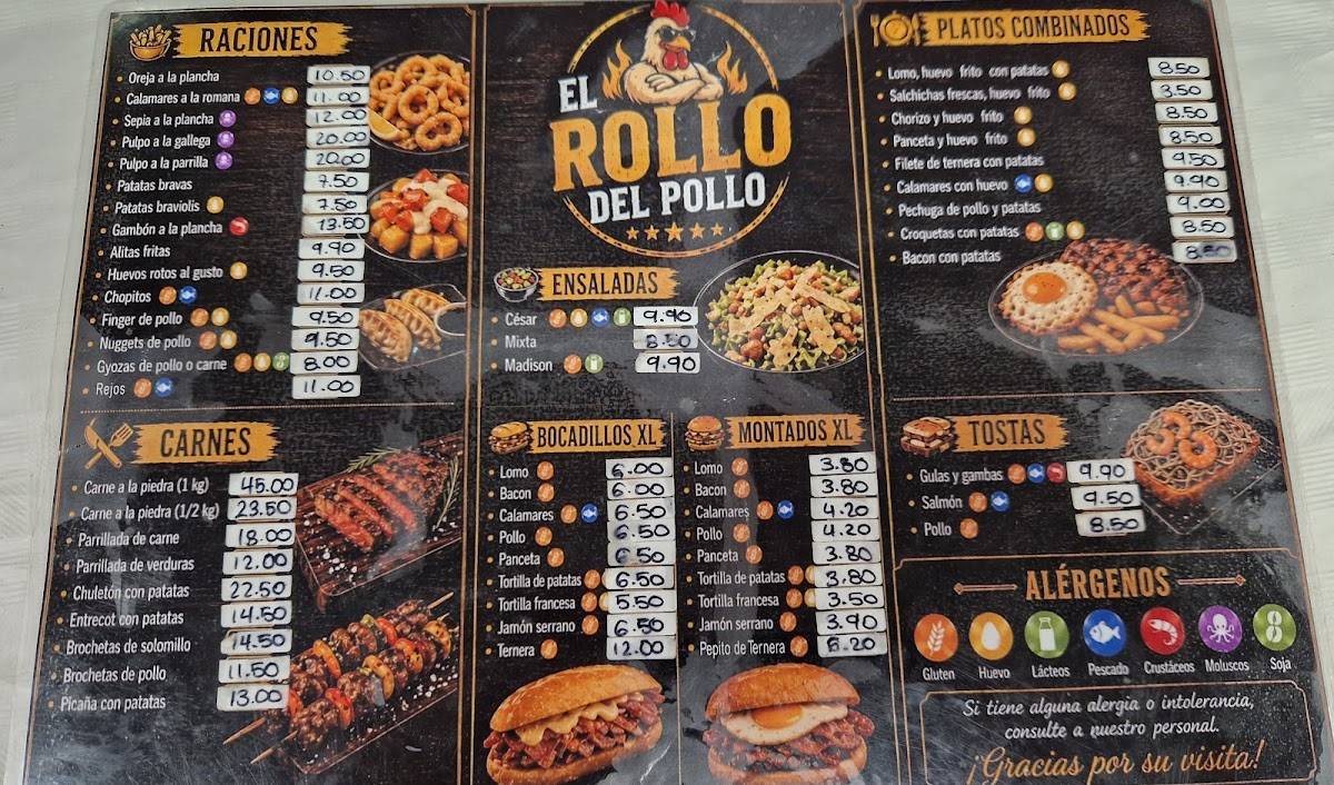 El Rollo Del Pollo seseña меню