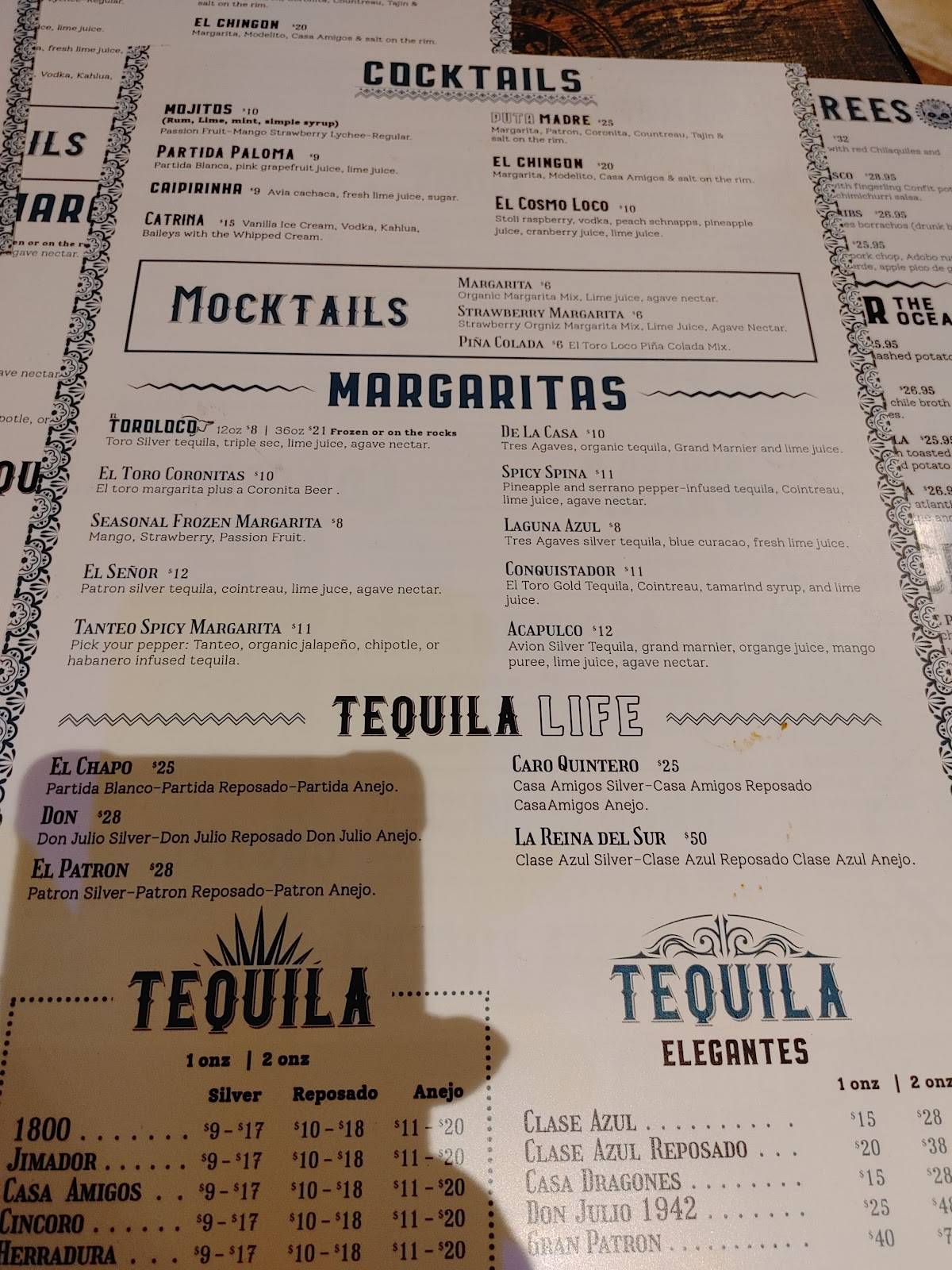 El Toro Loco Poughkeepsie меню