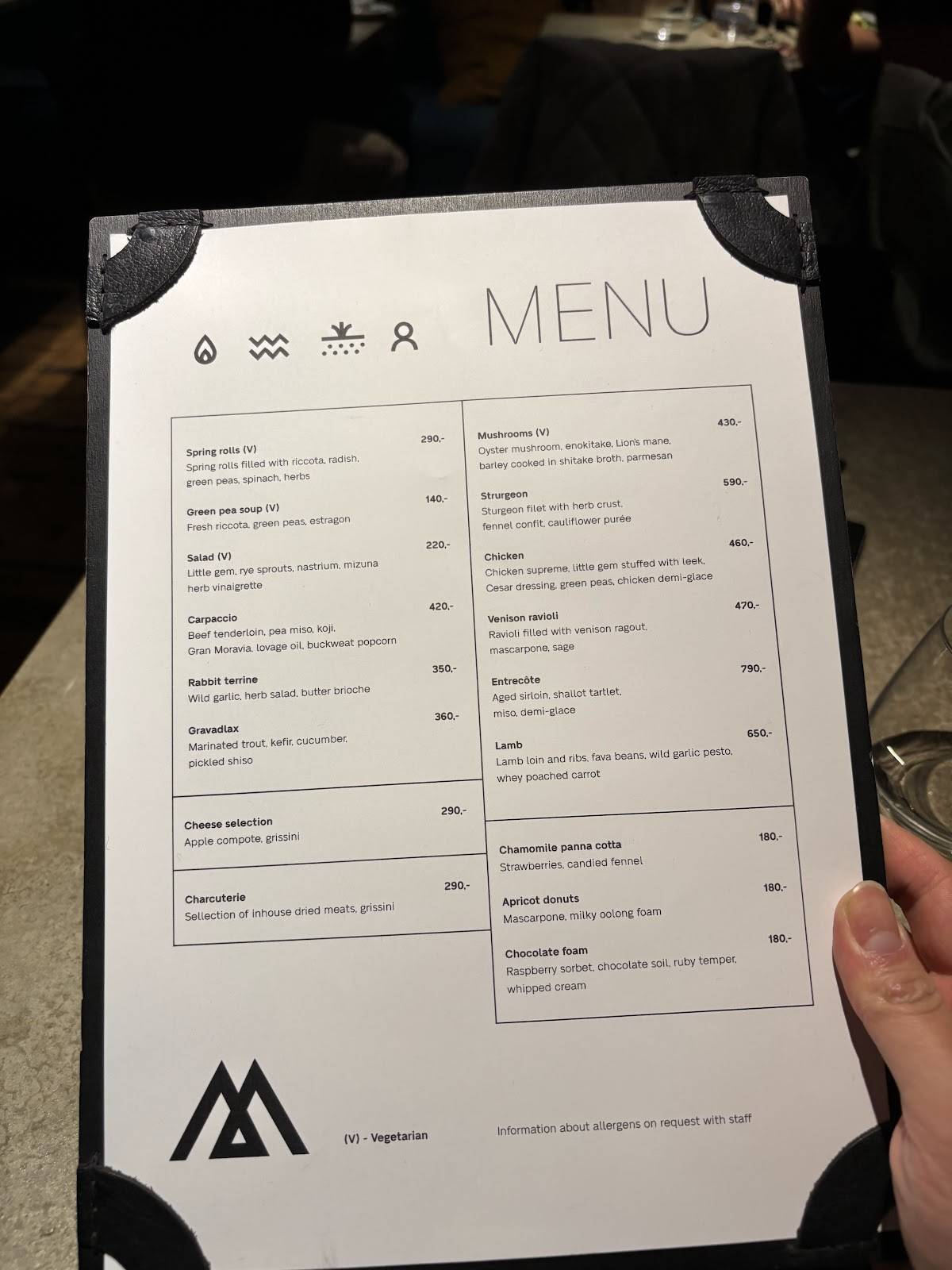 Element Bar & Restaurant меню