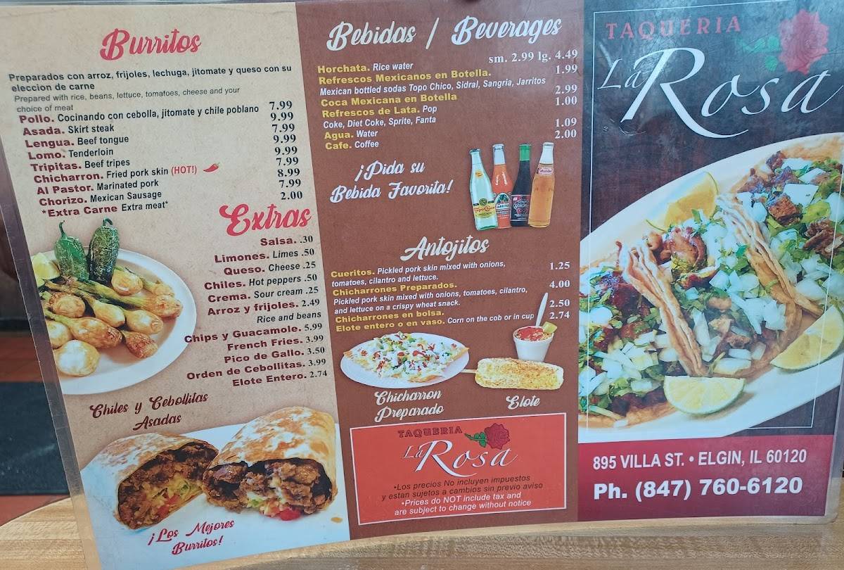 Taqueria La Rosa меню