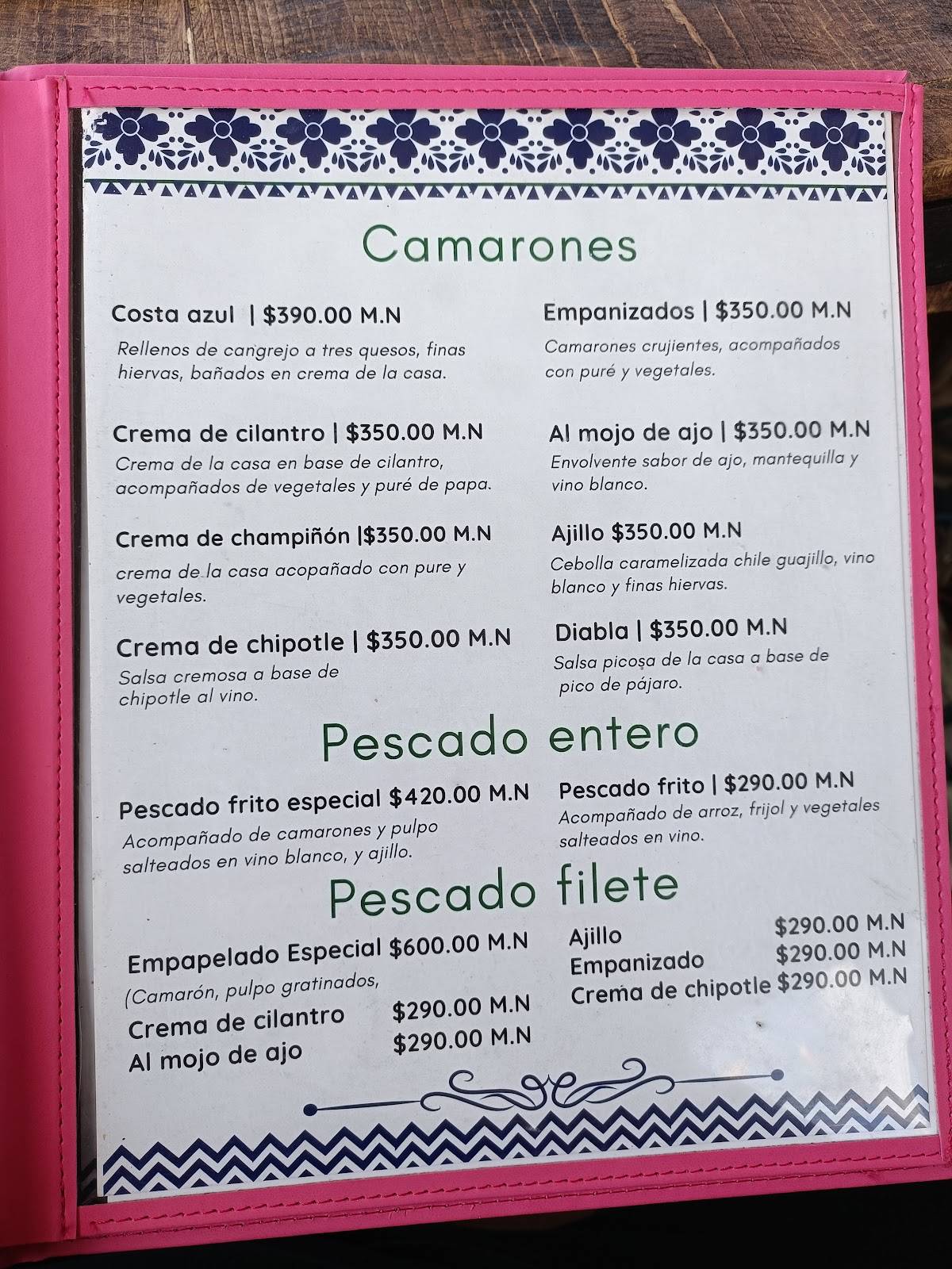 Encanto Restaurante меню