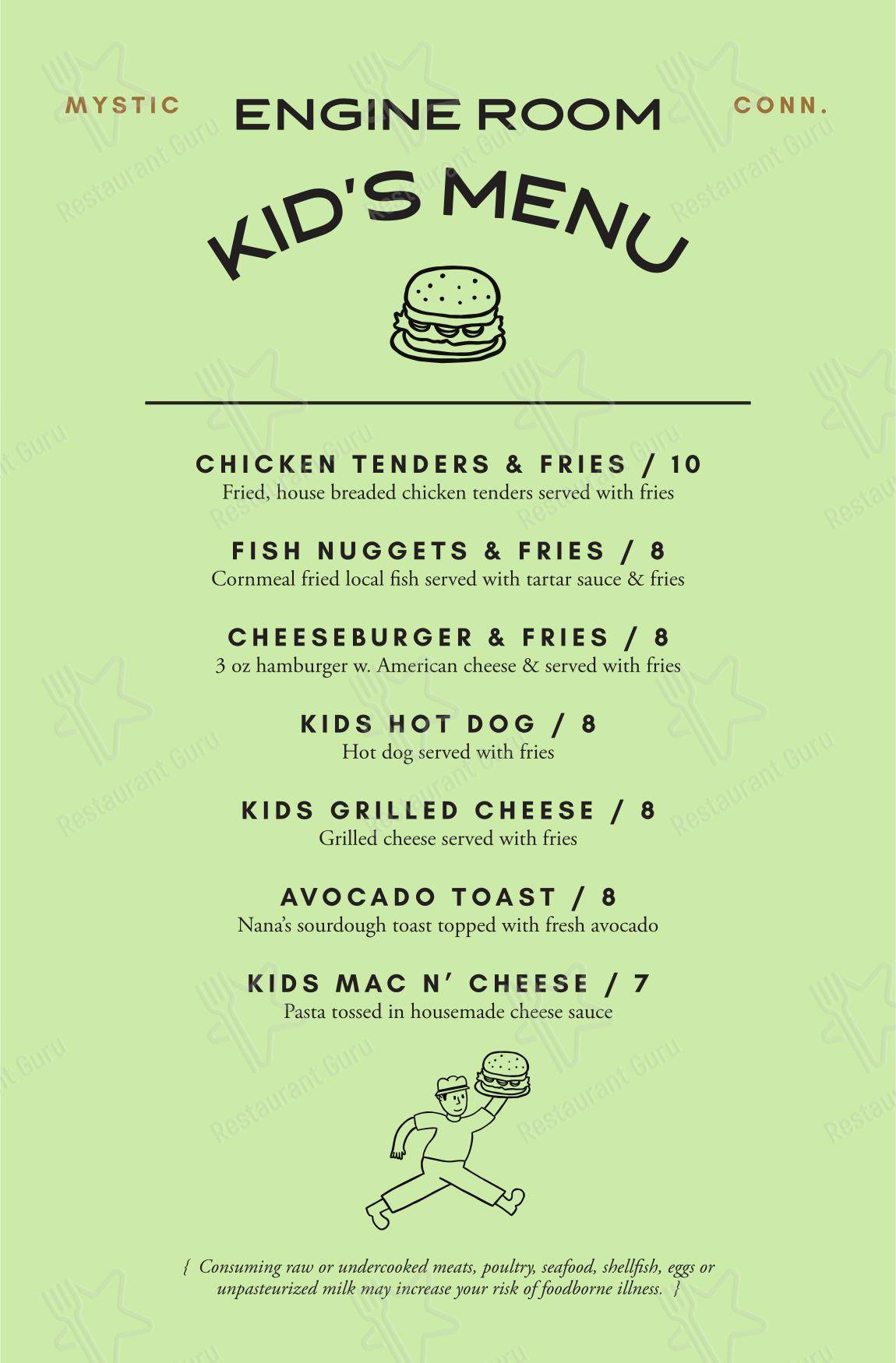 Breakfast Menu ресторана Engine Room в Гротоне