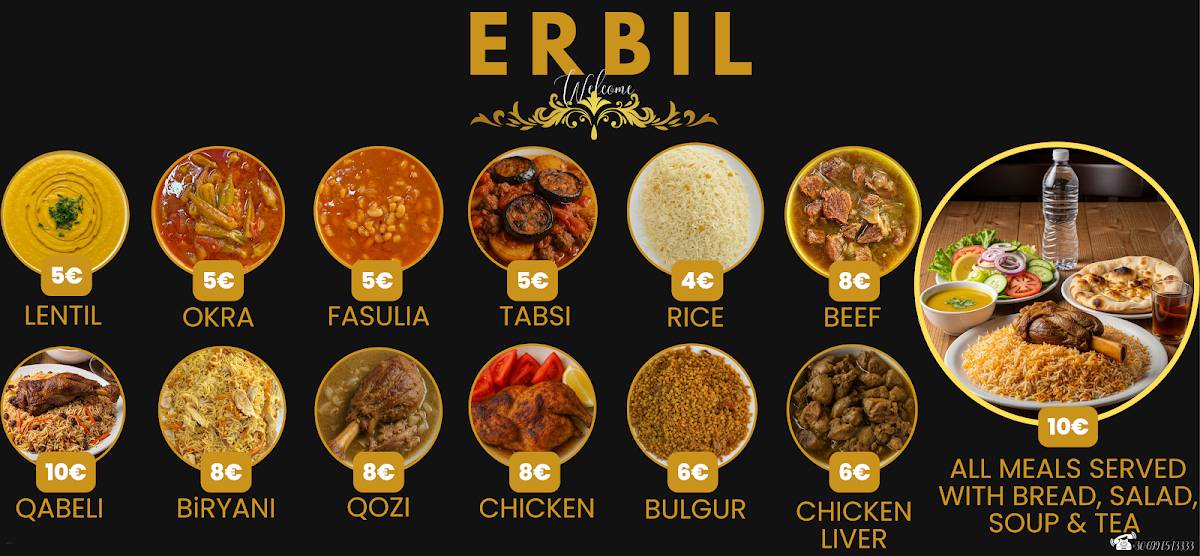 Erbil меню