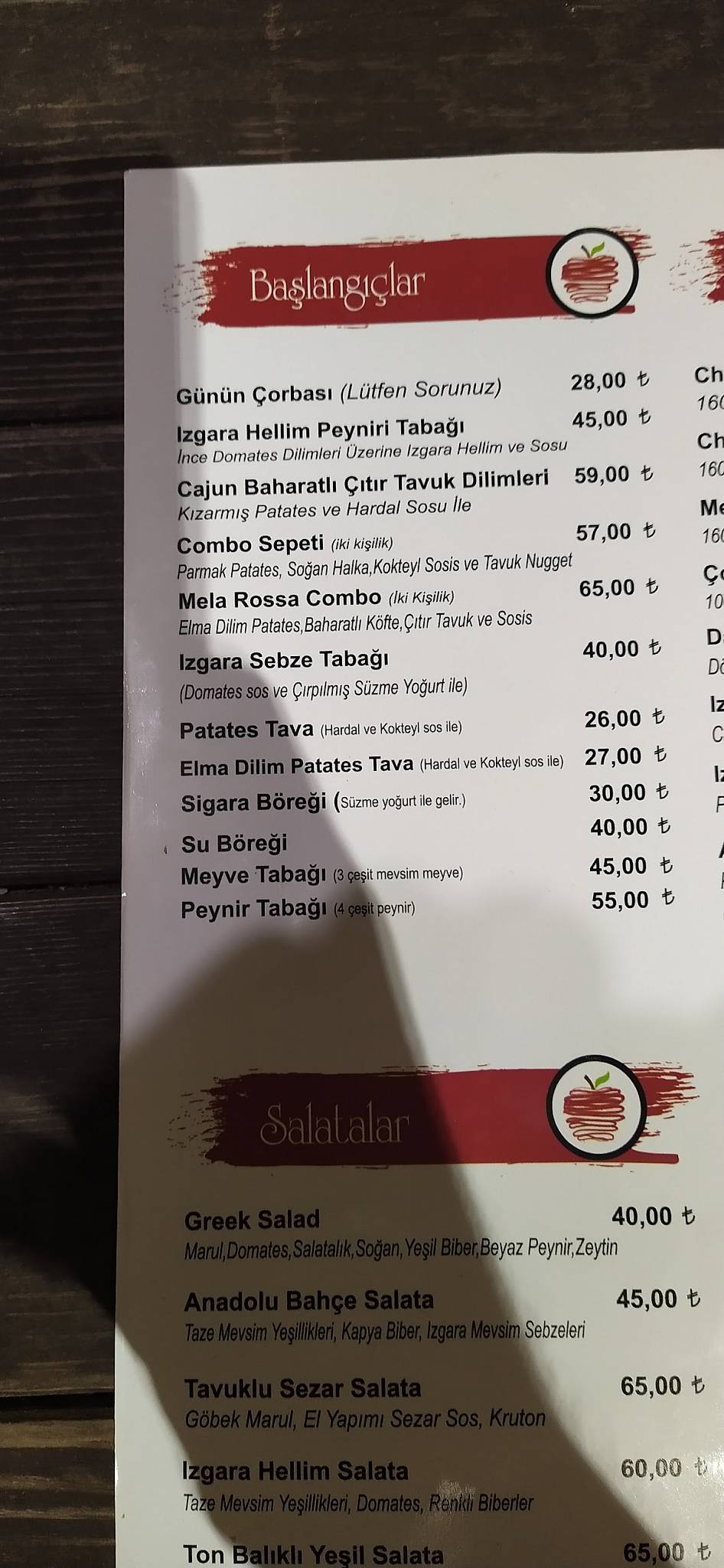 Mela Rossa Restaurant меню