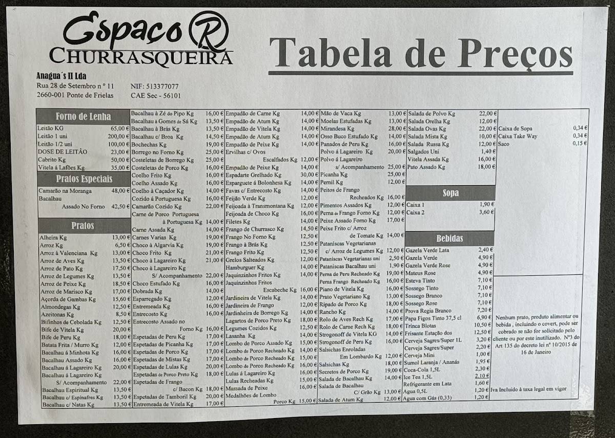 Espaço R меню