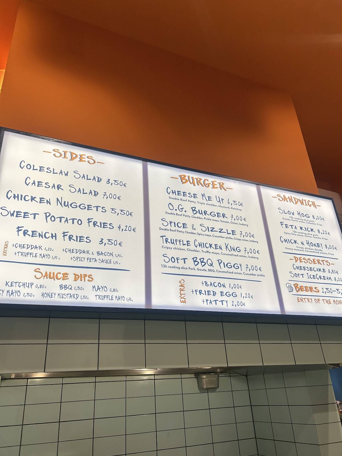 Exberg Burger меню
