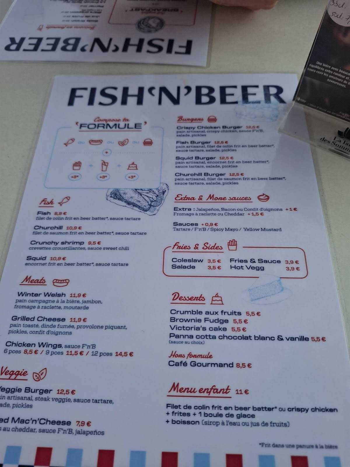 FISH'N'BEER · PUB & FOOD меню