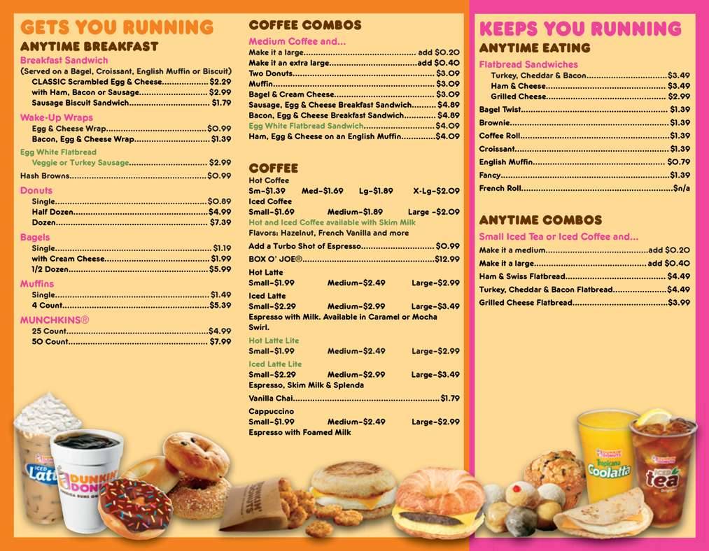 Dunkin' меню