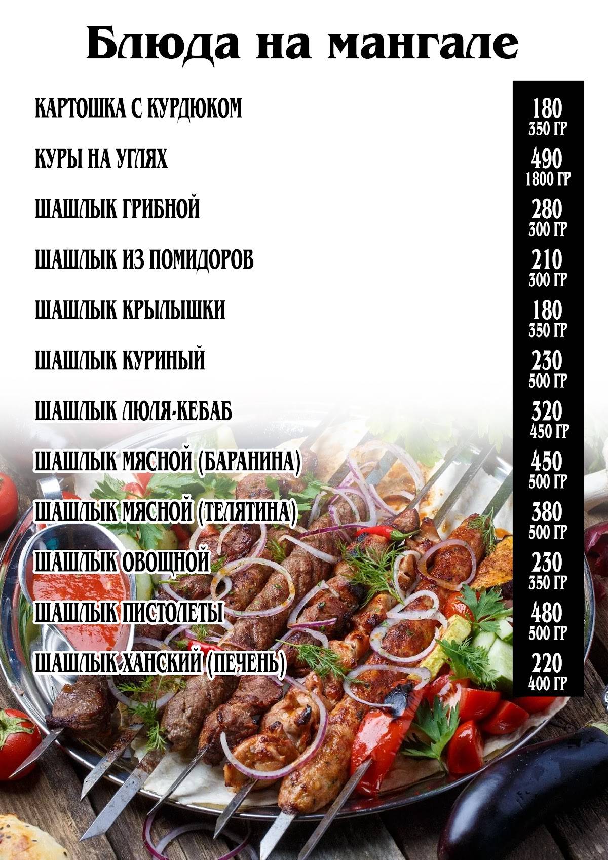 Кафе Фемели меню