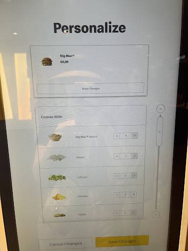 McDonald's меню