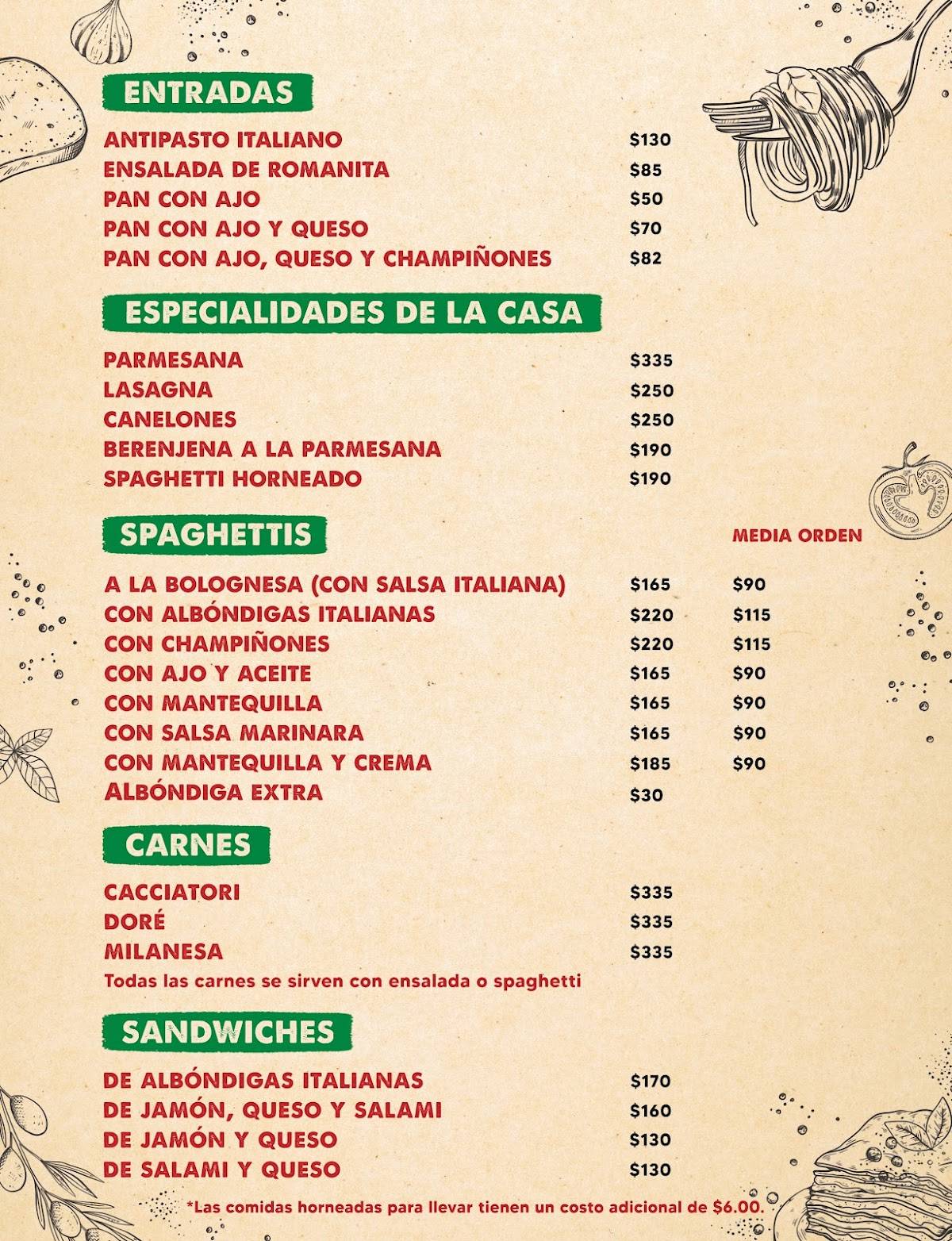 Fausto's Pizzería меню