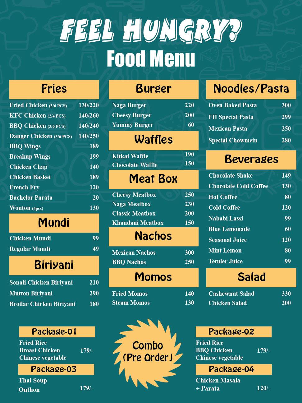 Feel Hungry? меню