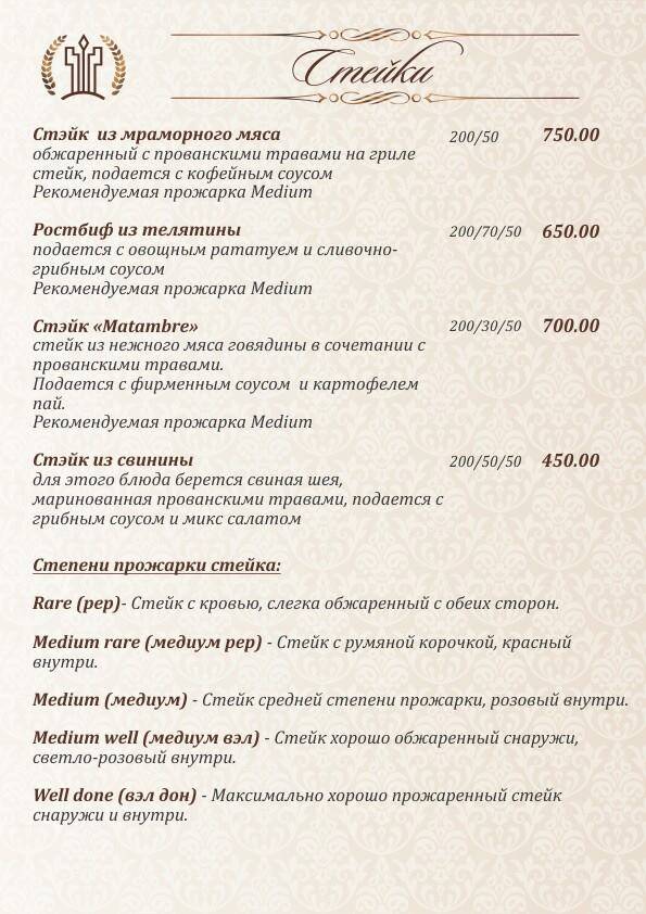 Фианит меню