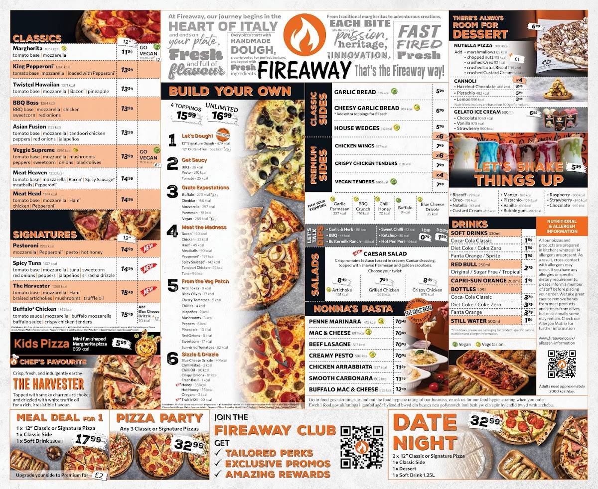 Fireaway Pizza - Inverness меню