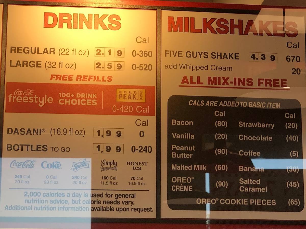 Five Guys меню