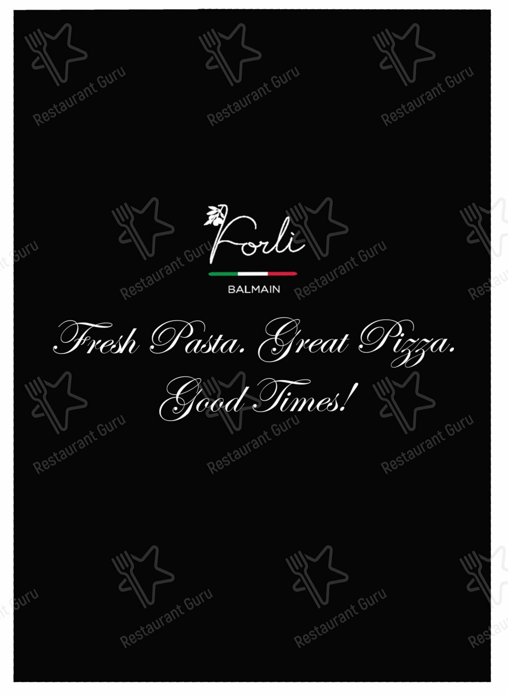 Меню ресторана Forli Italian Restaurant - Меню напитков