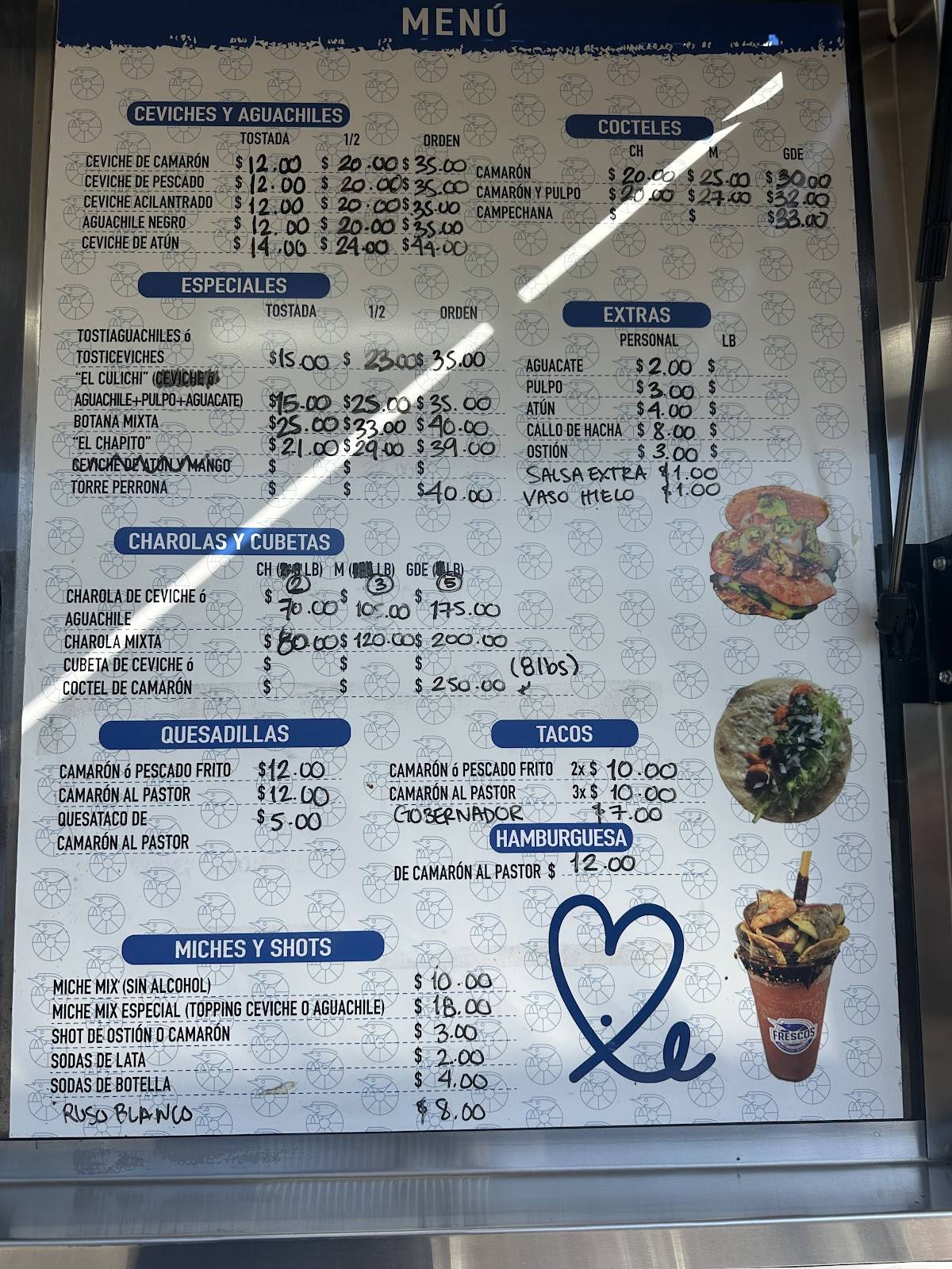 Fresco’s mariscos меню