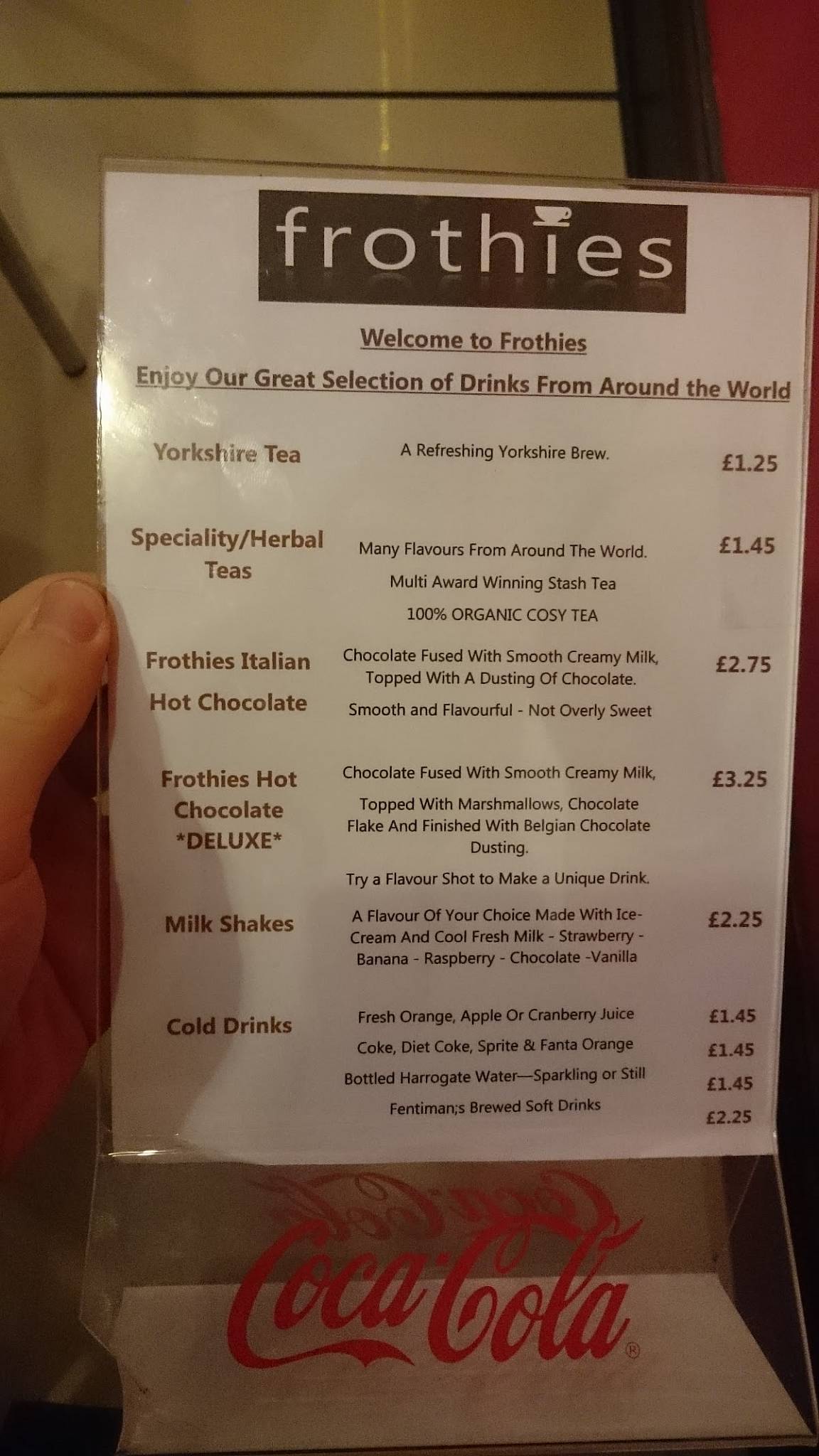 Frothies Coffee меню