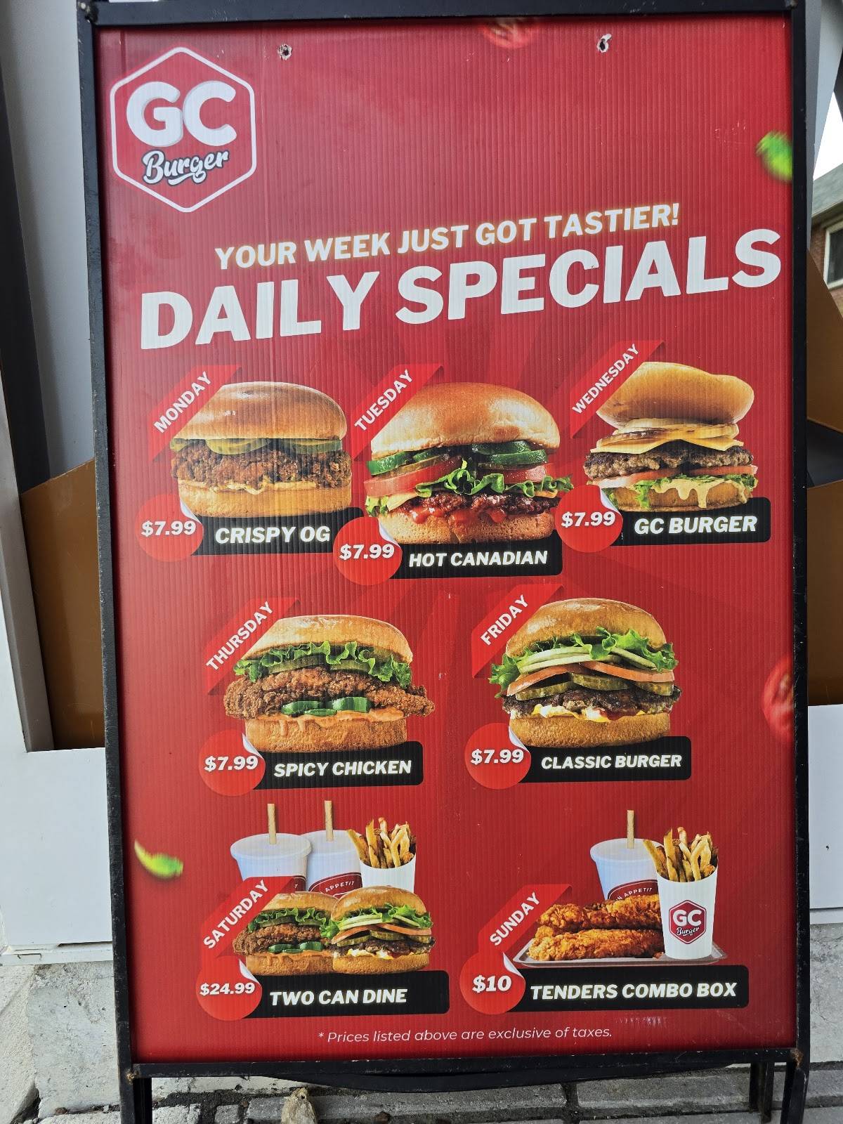 GC Burger Waterloo меню